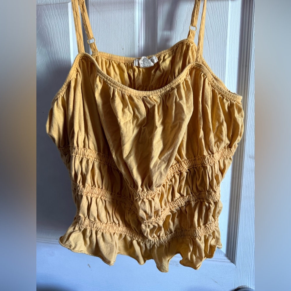 Women's Mustard Yellow Ruffled Top